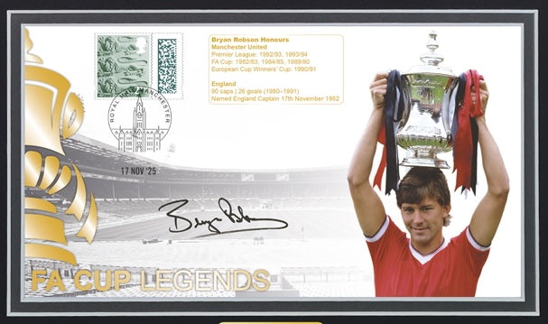 Bryan Robson, Manchester United Legend, Hand Signed First Day Cover With COA