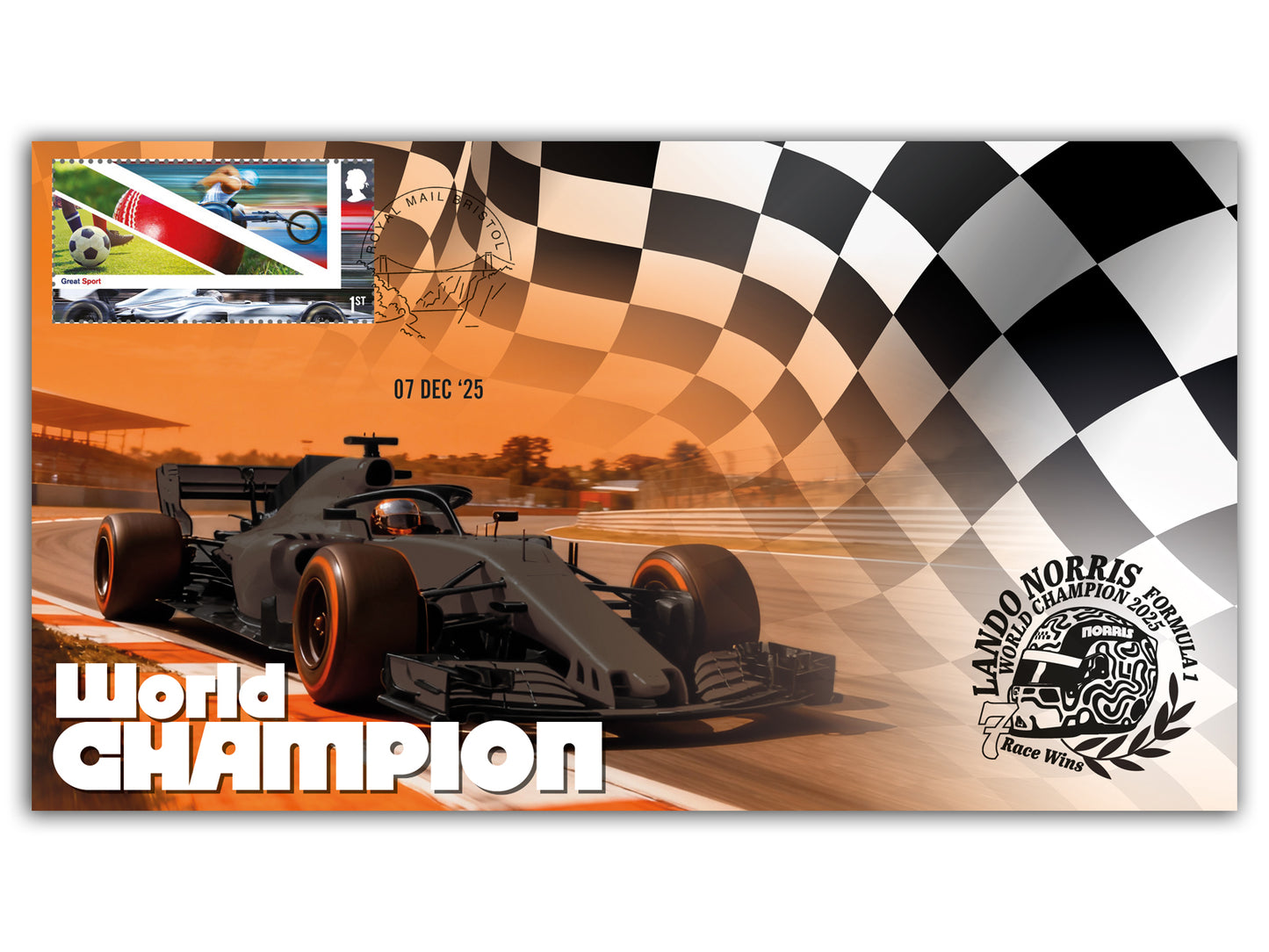 Lando Norris, F1 World Champion, Limited Edition First Day Cover (FDC)