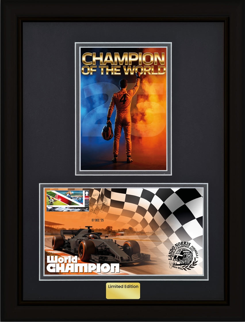 Lando Norris, F1 World Champion, Limited Edition Framed First Day Cover (FDC)