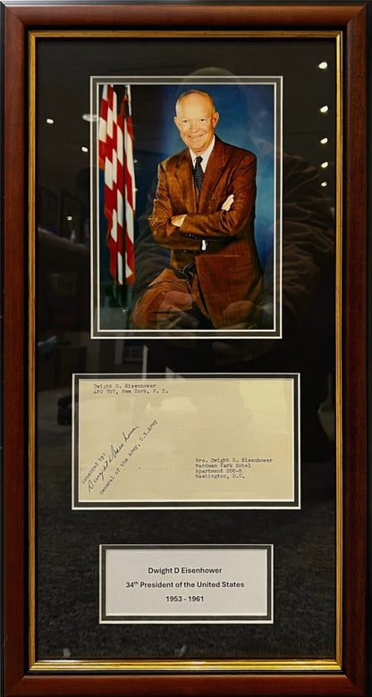 Dwight Eisenhower, 34th American President, Hand Signed Envelope Presentation, With COA