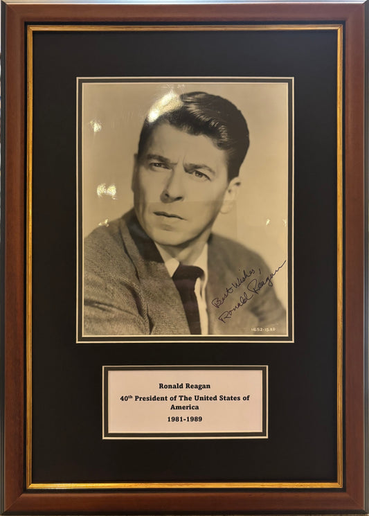 Ronald Reagan, Former U.S President, Hand Signed Mounted Photo Presentation, With COA