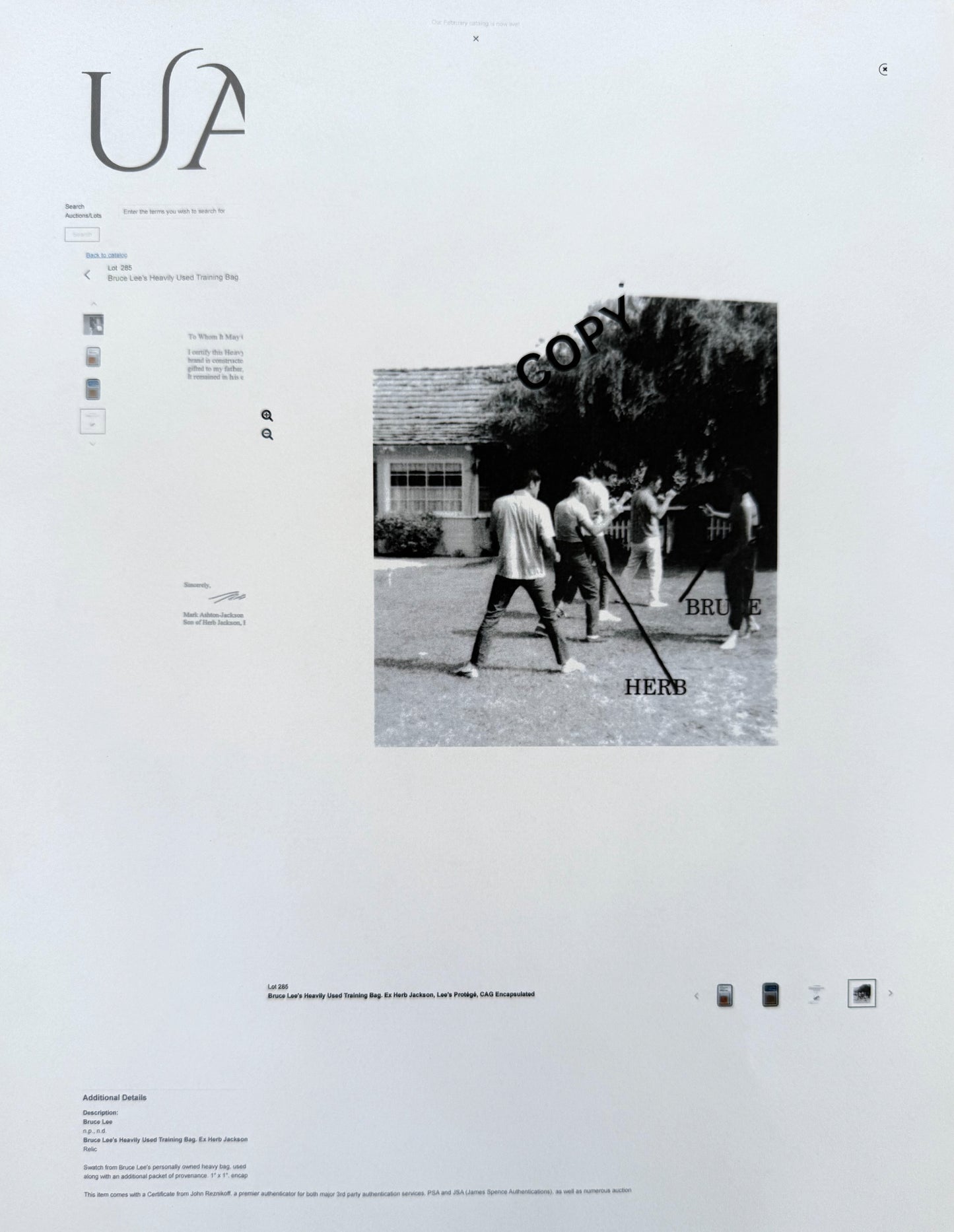 Bruce Lee; An Actual Piece Of His Used Kick Bag Relic FDC, Framed 40cm x 30cm, John Reznikoff COA