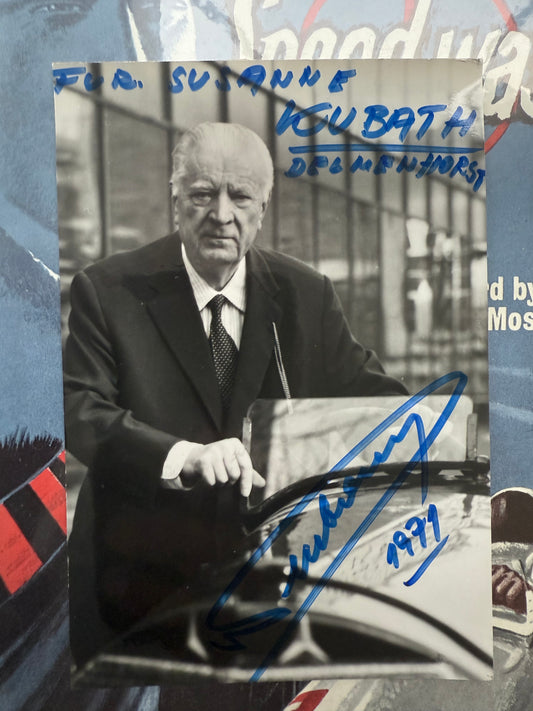 Alfred Neubauer Original Mercedes F1 Team Manager, Hand Signed Photo Presentation With UACC COA