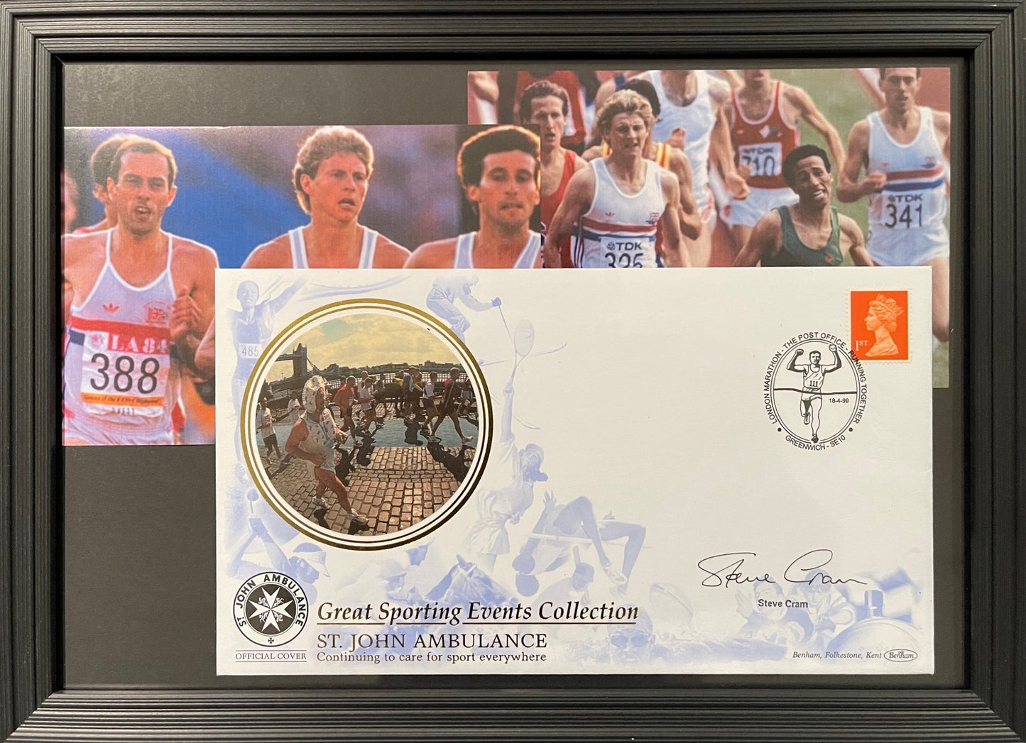 STEVE CRAM HAND SIGNED AND FRAMED FDC WITH COA