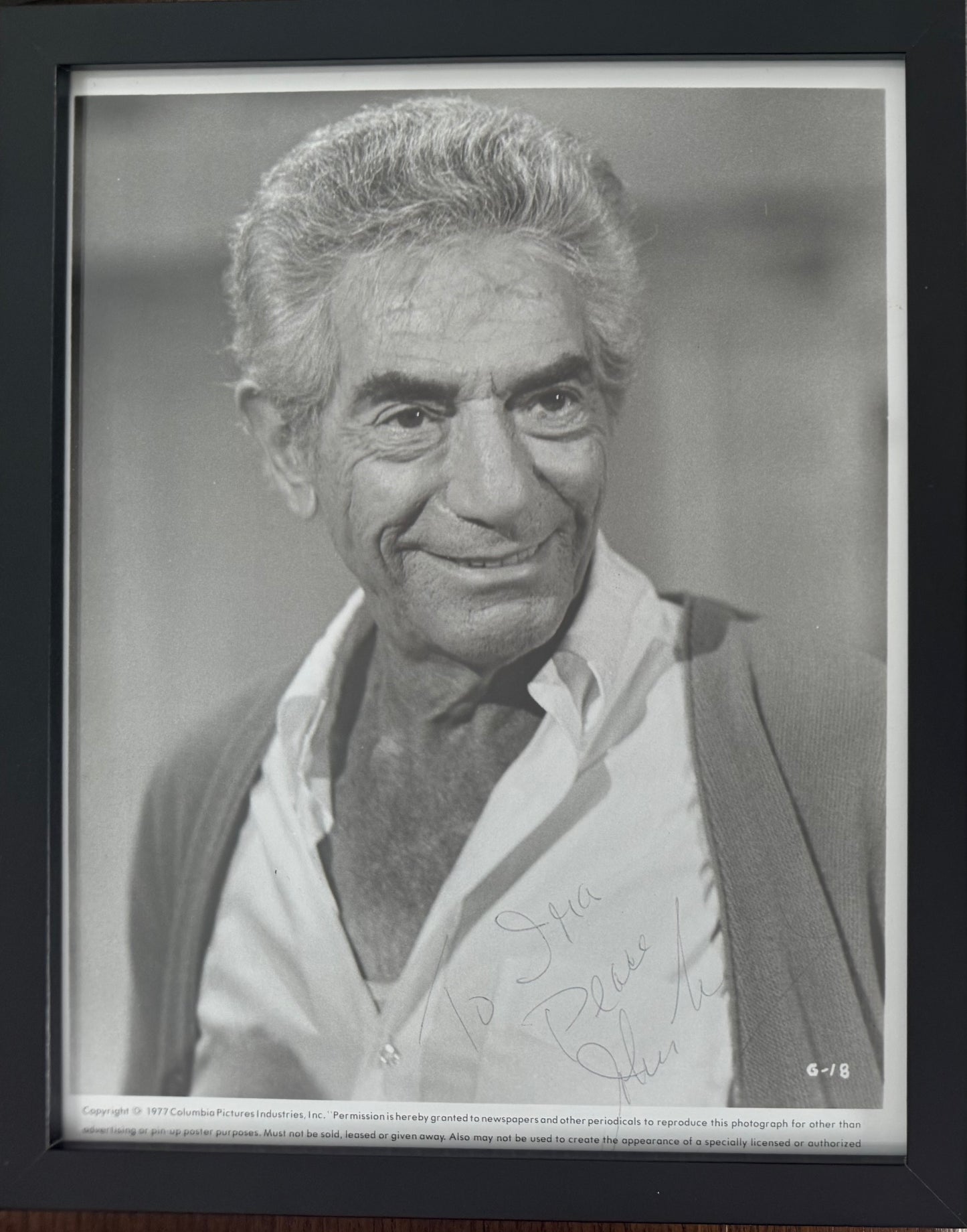 John Marley, American Actor, Hand Signed Framed, Mounted Original Publicity Photo & COA