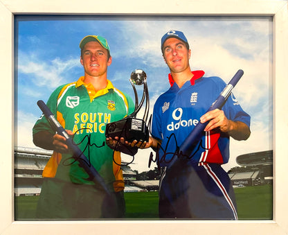 Michael Vaughan & Graeme Smith Hand Signed Photo With AFTAL COA