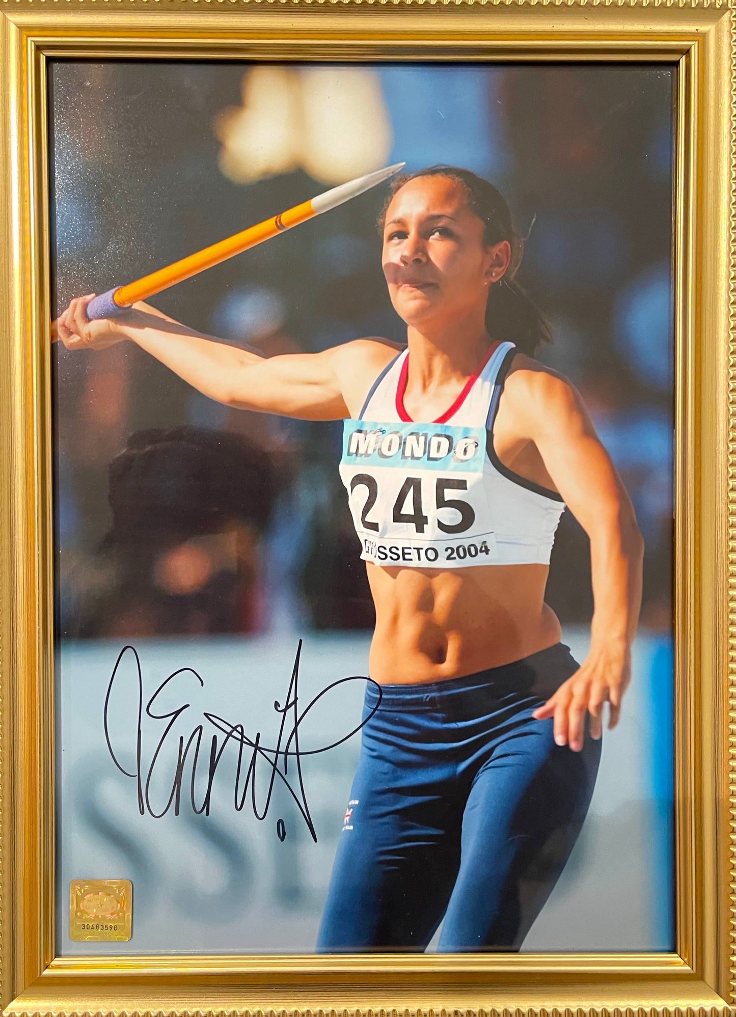 HAND SIGNED JESSICA ENNIS - HILL FRAMED PHOTO WITH COA