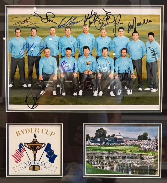 Ryder Cup 2008 Full European Team Hand Signed Photo 48cm x 45cm Professionally Framed With COA