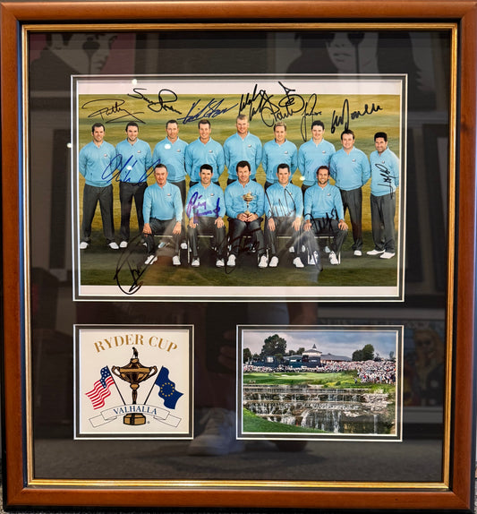 Ryder Cup 2008 Full European Team Hand Signed Photo 48cm x 45cm Professionally Framed With COA