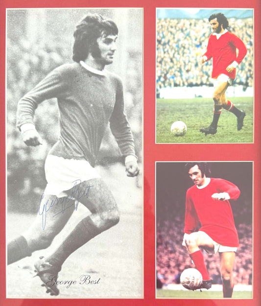 George Best, Manchester United Legend, Hand Signed Photo Presentation With COA