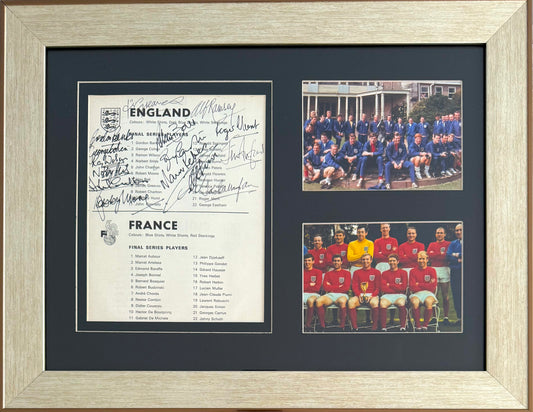 England 1966 SUPER RARE Multi-Hand Signed, Including Moore and Ramsey, Photo Presentation & COA