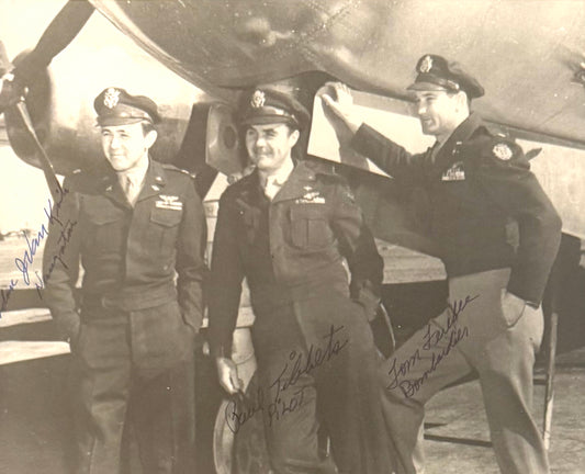 Enola Gay, 3 Crew Member Hand Signed Photo Presentation PLUS Hand Written And Signed Letter & COA