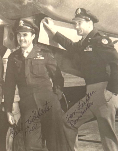 Enola Gay, 3 Crew Member Hand Signed Photo Presentation PLUS Hand Written And Signed Letter & COA