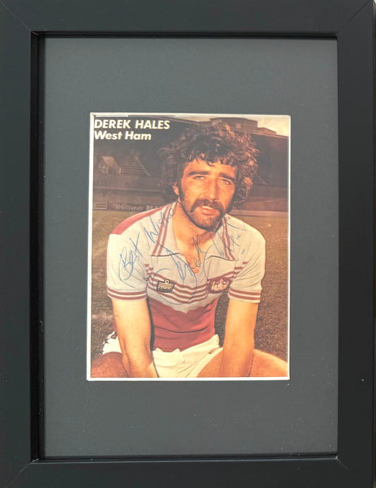 Derek Hales, Former WHU, Charlton Athletic Player, Hand Signed Photo With COA