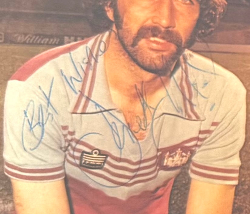 Derek Hales, Former WHU, Charlton Athletic Player, Hand Signed Photo With COA
