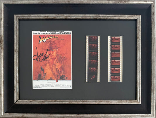 Harrison Ford, 'Raiders of the Lost Ark', Hand Signed Card with Movie Stills & AFTAL COA