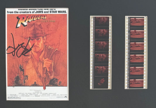 Harrison Ford, 'Raiders of the Lost Ark', Hand Signed Card with Movie Stills & AFTAL COA