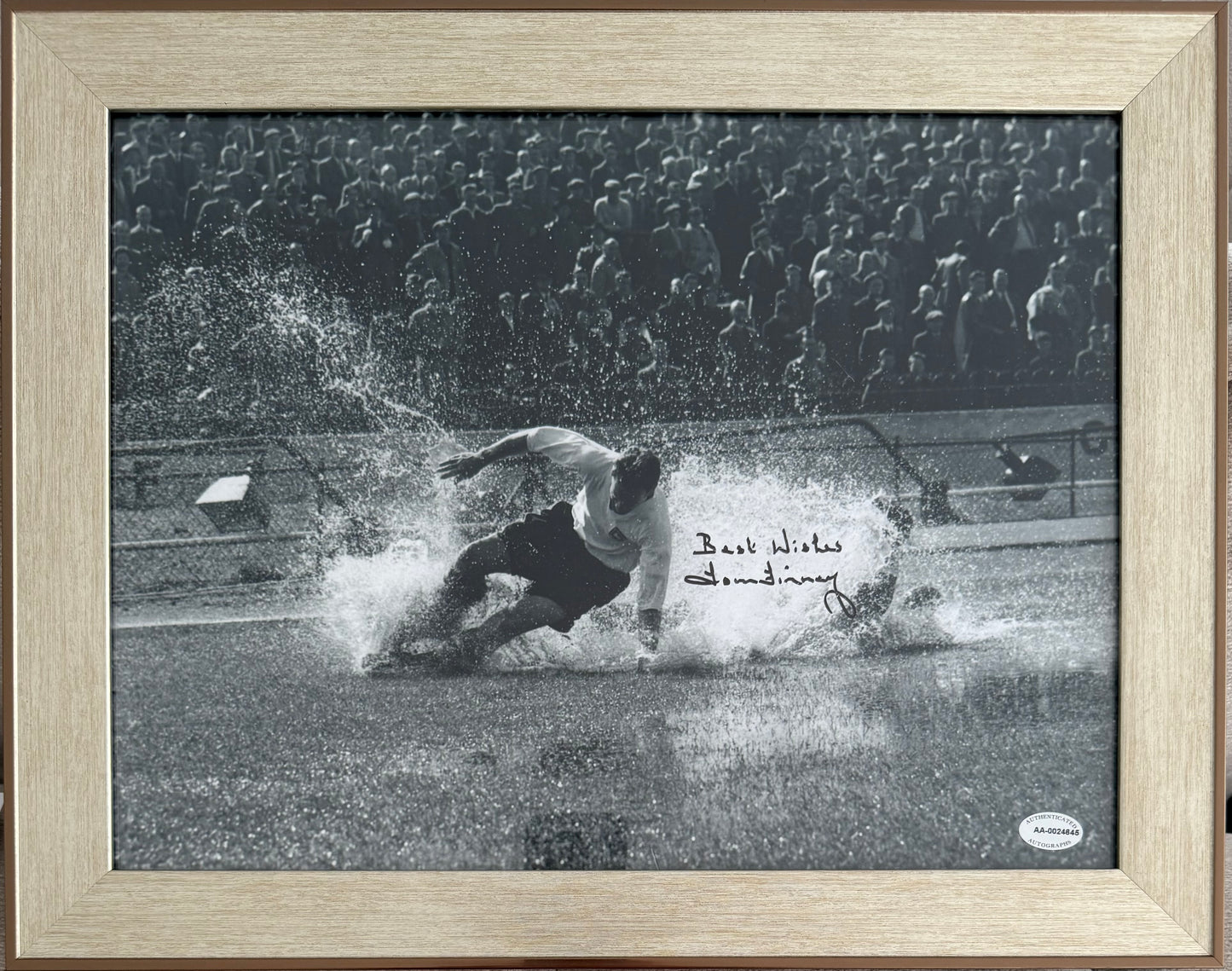 Tom Finney, PNE England Legend, Hand Signed Framed Photo & AFTAL COA