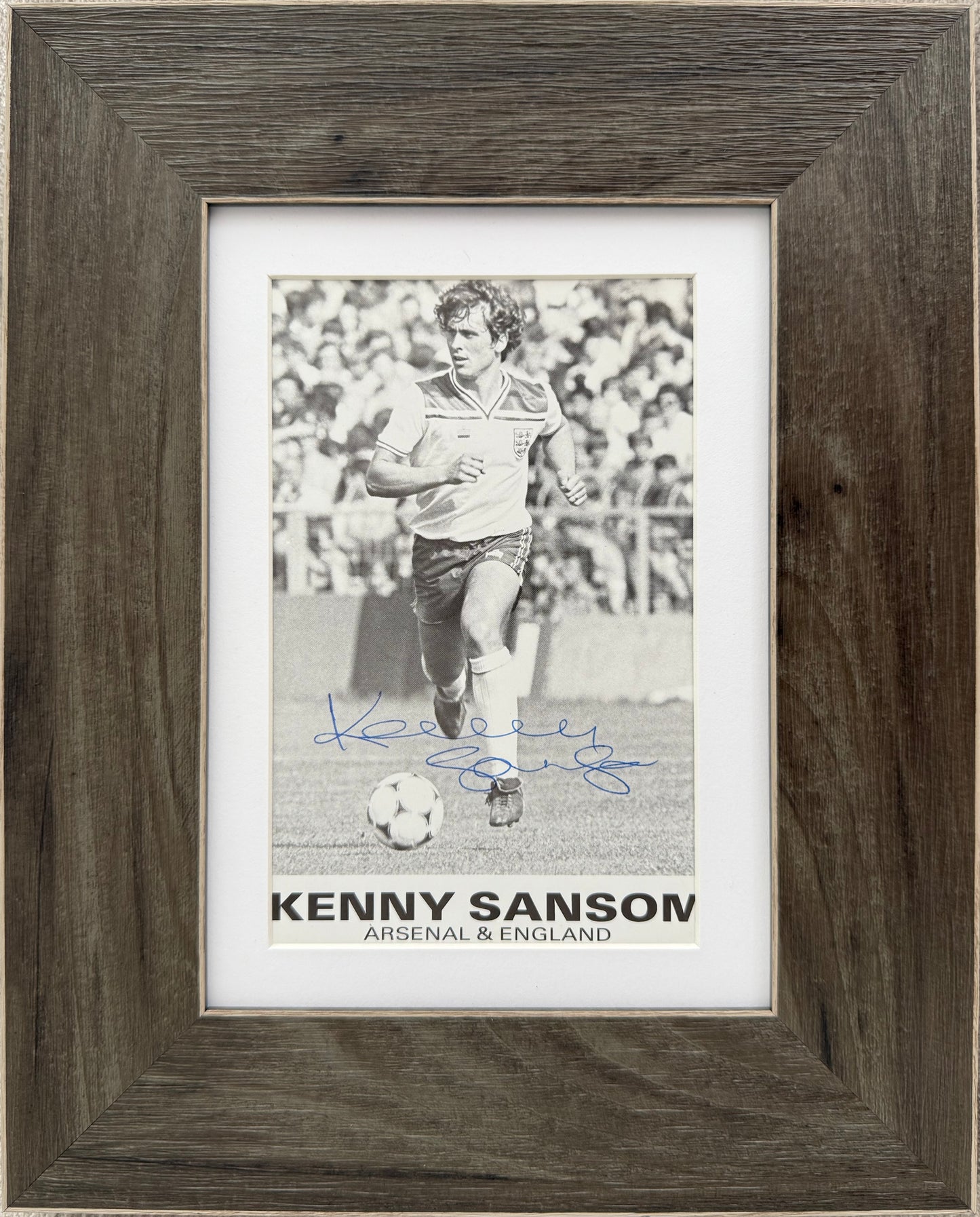 Kenny Sansom, Arsenal Legend, Hand Signed England Photo With COA