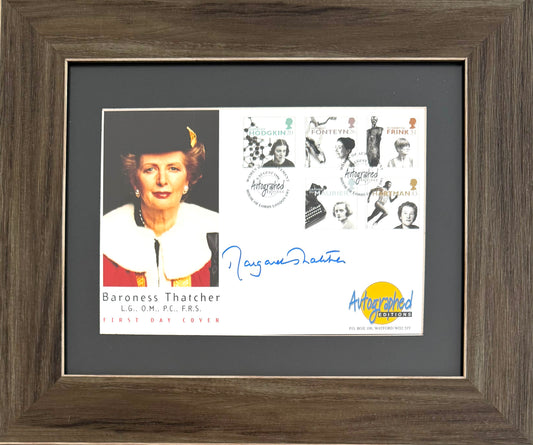 Margaret Thatcher British Prime Minister Hand Signed FDC Card Presentation & COA