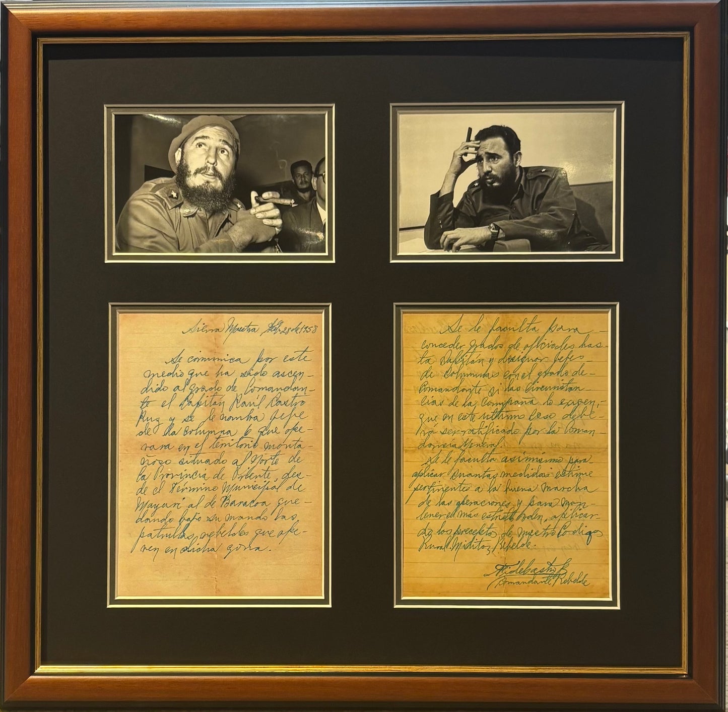 Fidel Castro, Former Cuban President, Hand Signed Letter Presentation & AFTAL COA