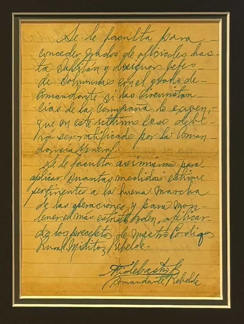 Fidel Castro, Former Cuban President, Hand Signed Letter Presentation & AFTAL COA