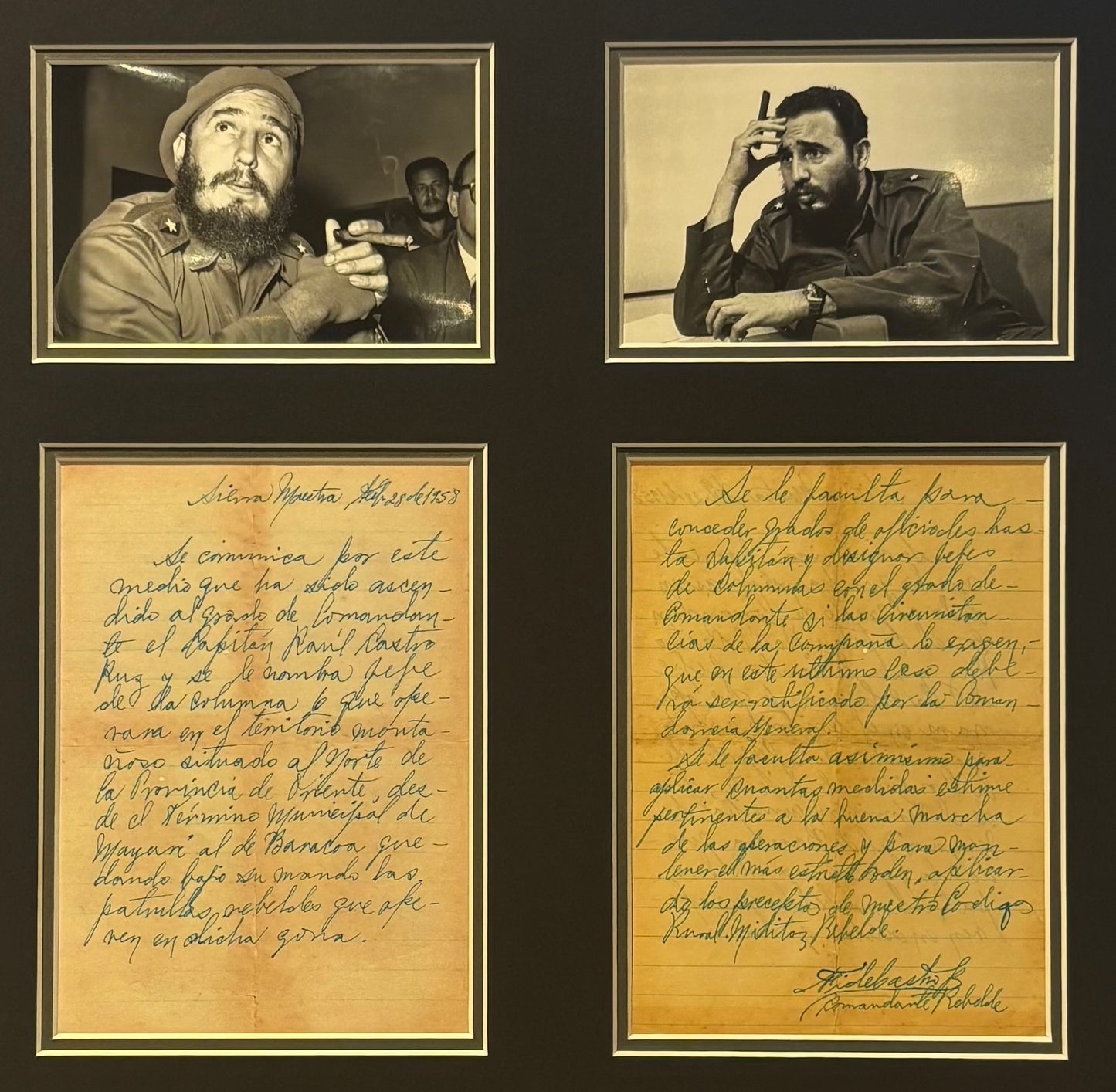 Fidel Castro, Former Cuban President, Hand Signed Letter Presentation & AFTAL COA