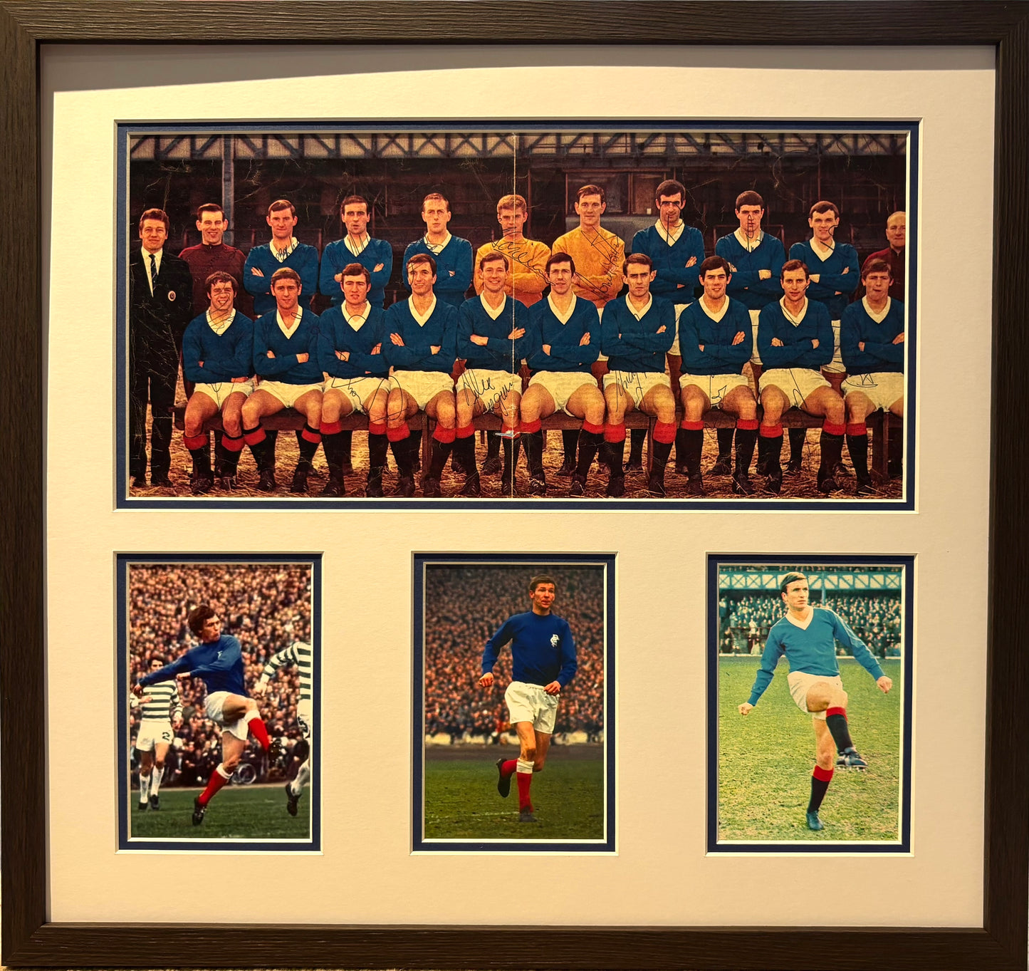 Glasgow Rangers 1968/69 Multi-Hand Signed Squad Magazine Photo (including Alex Ferguson) & COA