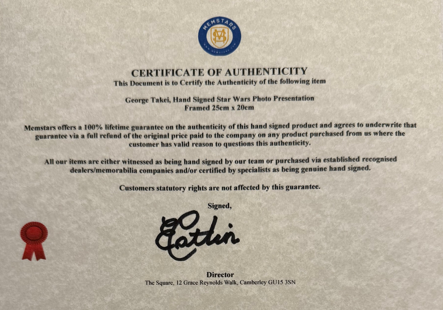 George Takei, Star Wars 'Lok Durd', The Clone Wars Hand Signed Framed Photo & COA