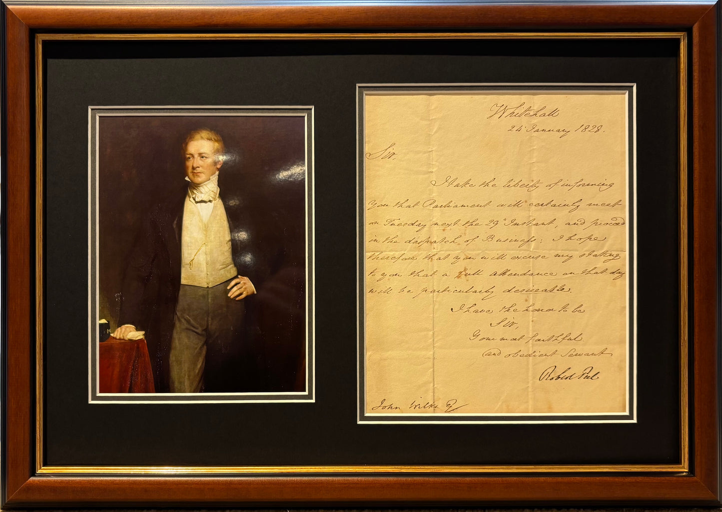 Sir Robert Peel, Former British Prime Minister, Hand Signed Letter With COA