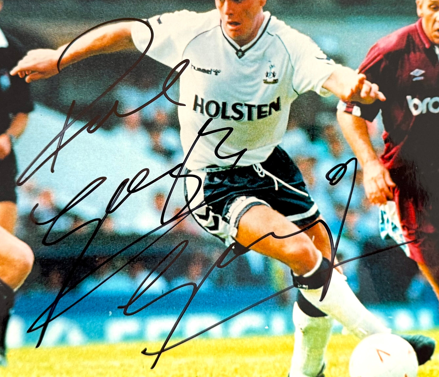 Paul Gascoigne, England, Newcastle United, Spurs, Hand Signed Framed Photo & COA