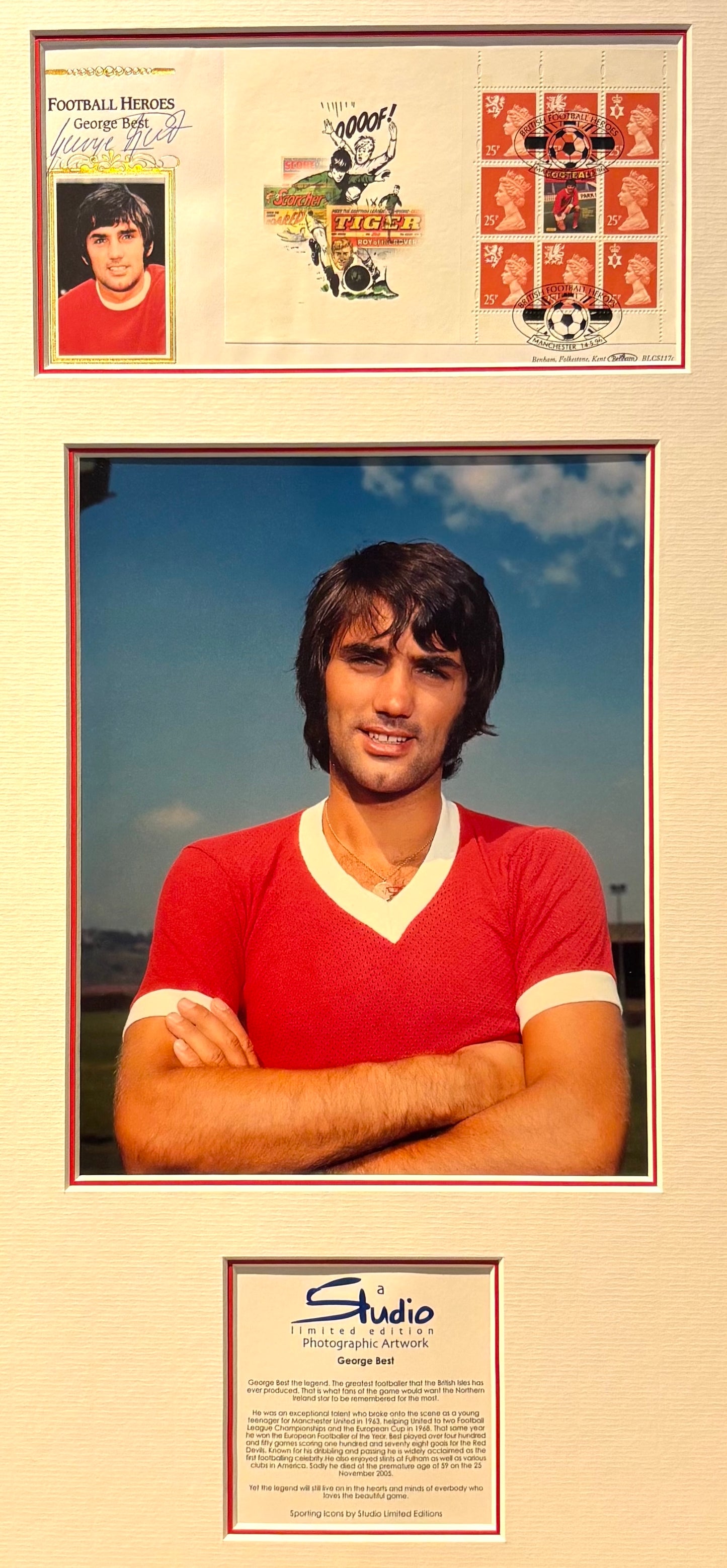 George Best, Manchester United, Stunning Hand Signed FDC Presentation With COA