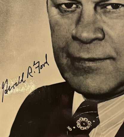 Gerald Ford, Former President, Hand Signed Photo Presentation, With COA