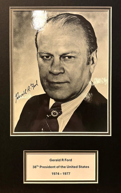 Gerald Ford, Former President, Hand Signed Photo Presentation, With COA