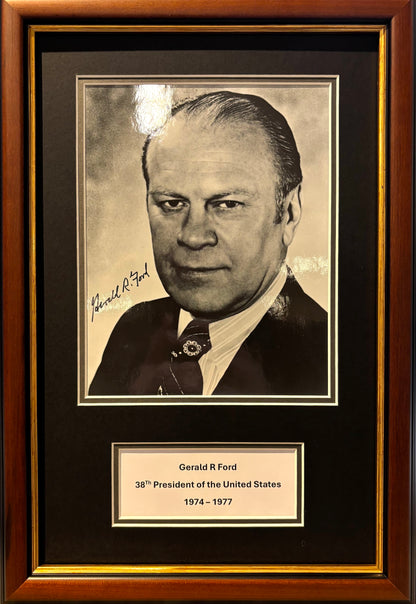 Gerald Ford, Former President, Hand Signed Photo Presentation, With COA