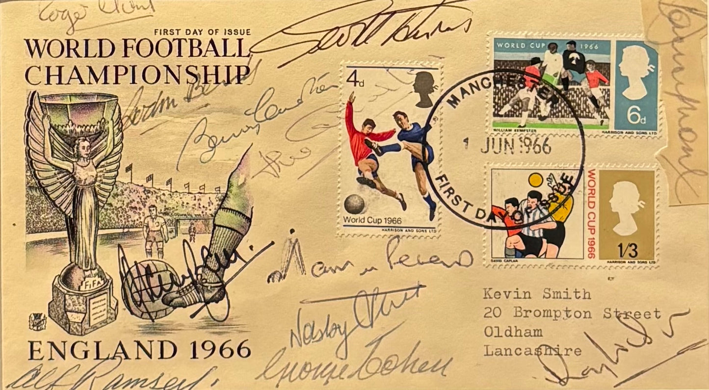 England 1966 Full Team (and Ramsey) Signed FDC First Day Cover & COA