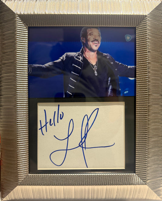 Lionel Richie, Singer, Songwriter, Hand Signed Framed Card Presentation & Stanley Gibbons COA