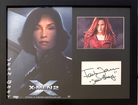 Famke Janssen 'Jean Grey', X-Men Hand Signed Framed Mounted Card & Original Publicity Photo & COA