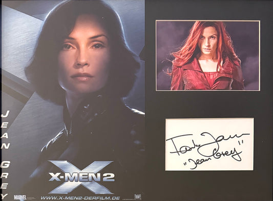 Famke Janssen 'Jean Grey', X-Men Hand Signed Framed Mounted Card & Original Publicity Photo & COA