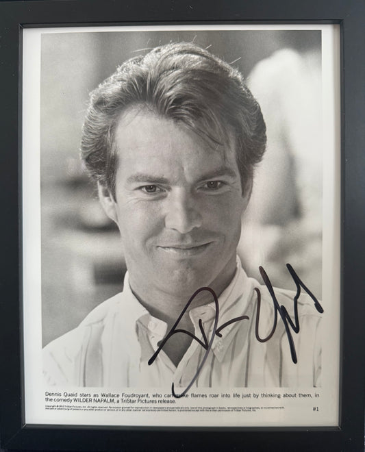Dennis Quaid, Hand Signed Framed, Mounted Original Publicity Photo With COA