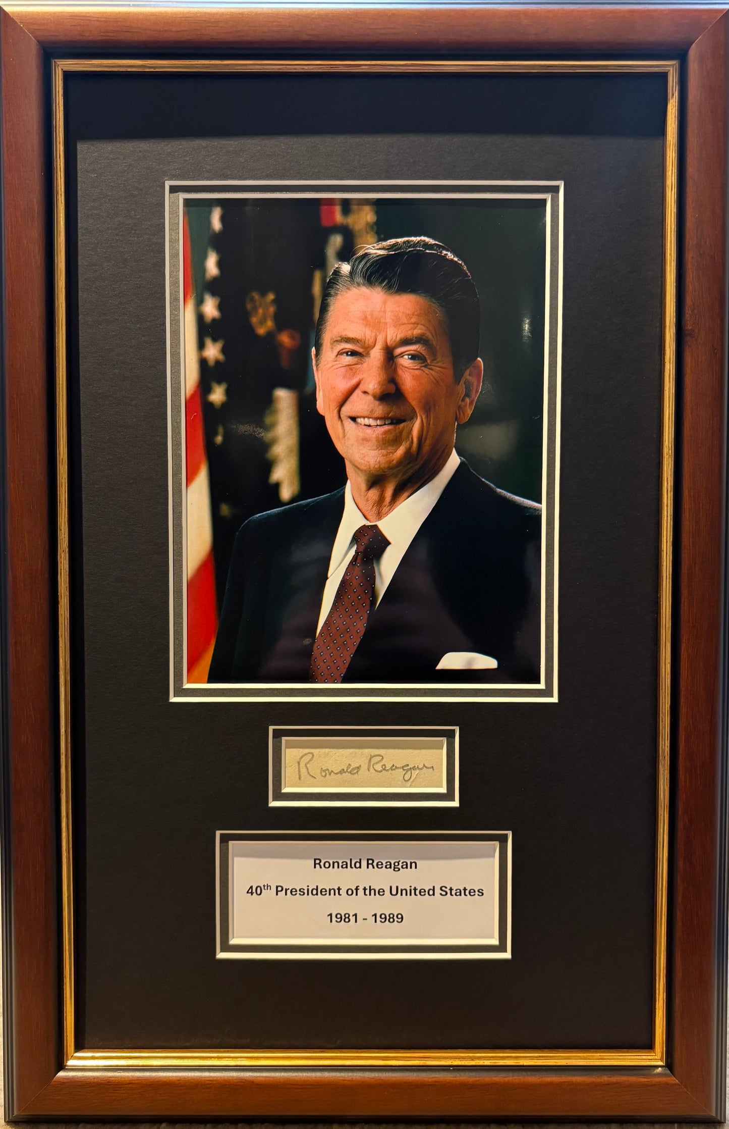 Ronald Reagan, Former U.S President, Hand Signed Photo Presentation, With AFTAL COA