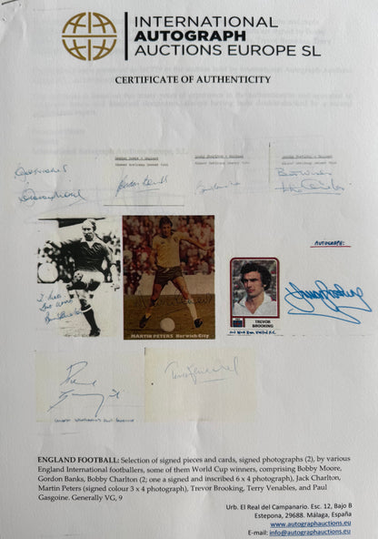 Sir Jack Charlton Hand Signed Card & Photo Presentation with COA
