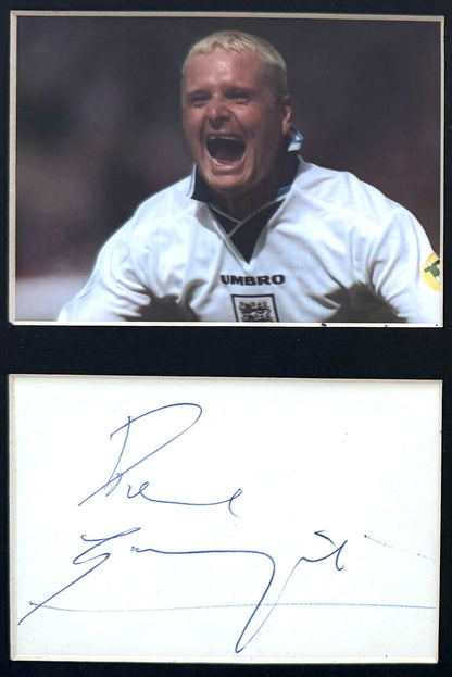Paul Gascoigne, England, Newcastle United, Spurs, Hand Signed Framed Card & COA