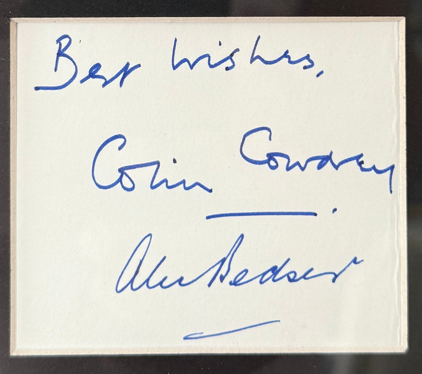 Colin Cowdrey, Alec Bedser, Cricketing Legends Hand Signed Card Presentation With COA