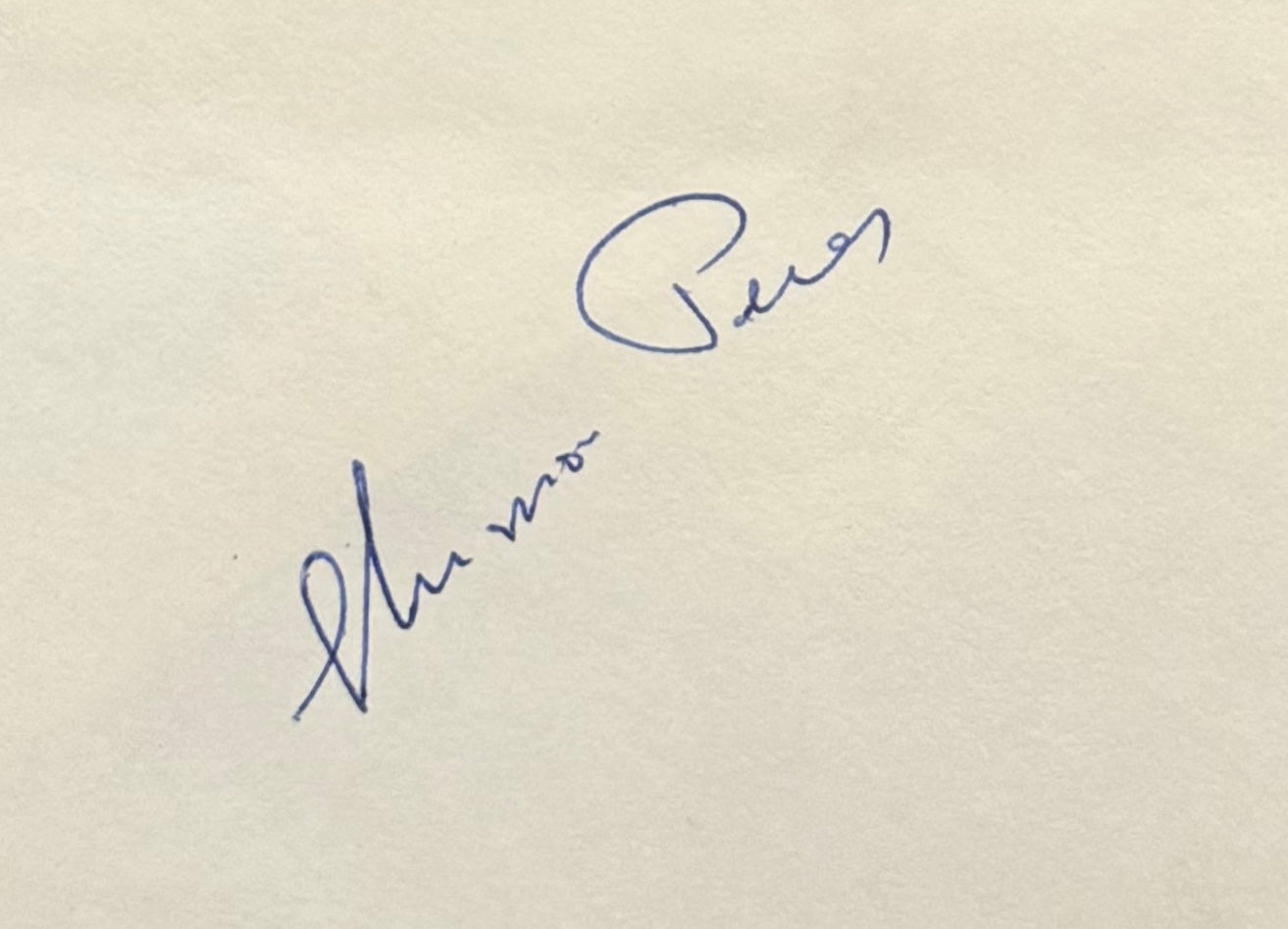Shimon Perez, Former Israeli Prime Minister, Hand Signed FDC Presentation & AFTAL COA