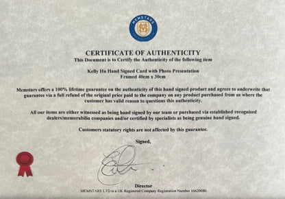 Kelly Hu, Marvel 'X-Men 'Deathstrike' Actor, Hand Signed Card with Photo Presentation & COA