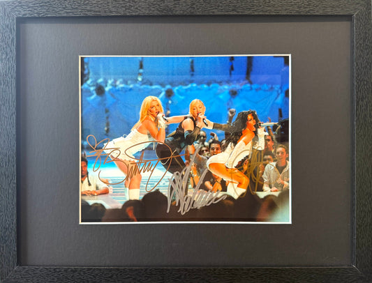 Britney Spears, Madonna, Christina Aguilera Hand Signed 2003 VMA's Photo With COA