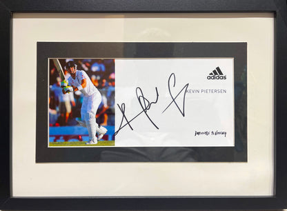 KEVIN PIETERSEN ENGALND CRICKET HAND SIGNED ADIDAS PROMO CARD WITH COA