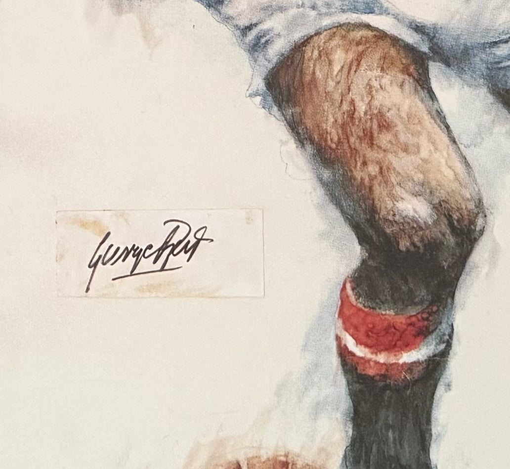 George Best, Manchester United Legend, Stunning Hand (Cut Card) Signed  Poster & COA