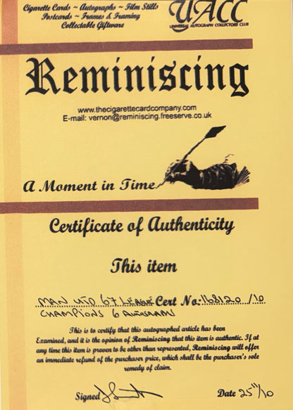 Manchester United Multi-Hand Signed 1967 League Winners Photo & UACC COA